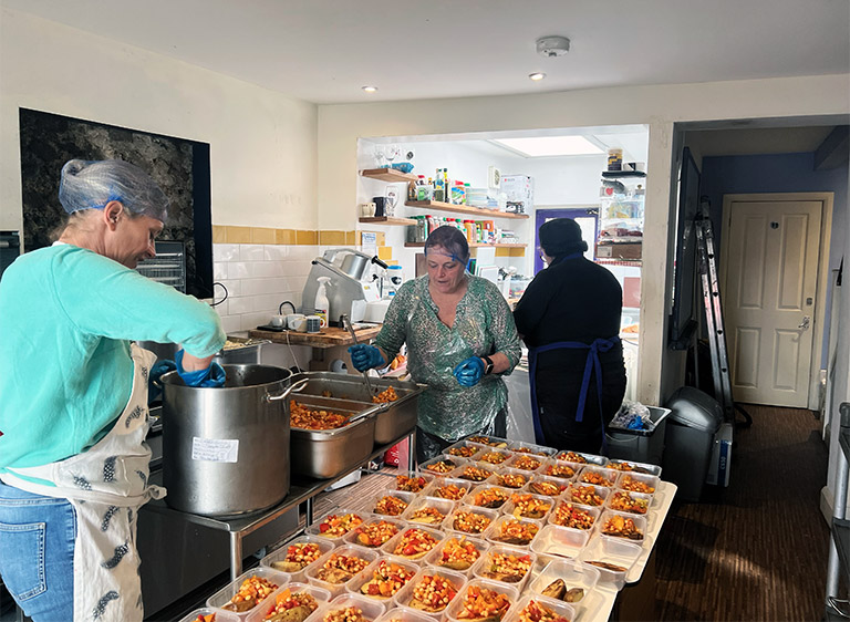People preparing food